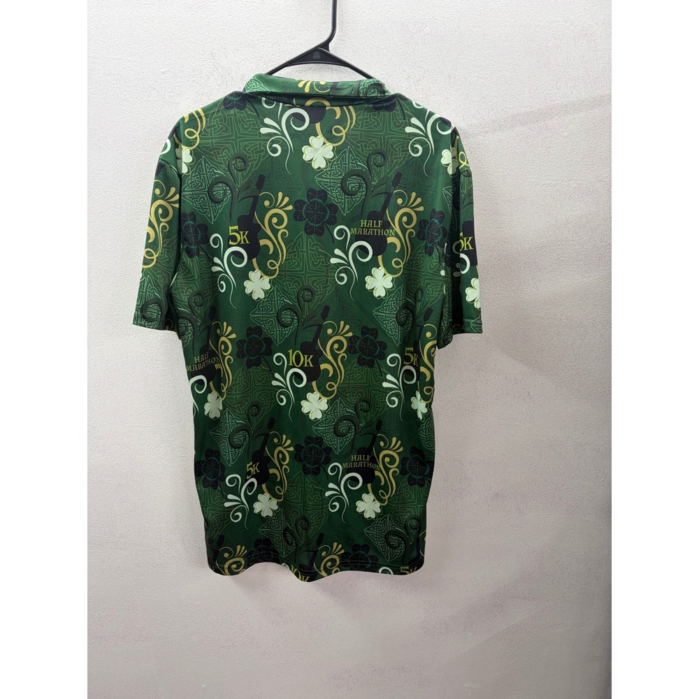 Coastal Race Productions Mens Large Green Half Marathon 10K 5K Button Down Shirt - Picture 3 of 6